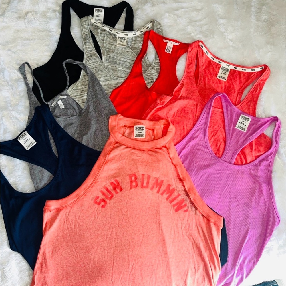 SOLD 
PINK Victoria's Secret Racerback Sleeveless Tank Top in Pink
